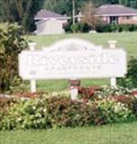Riverside entrance and sign