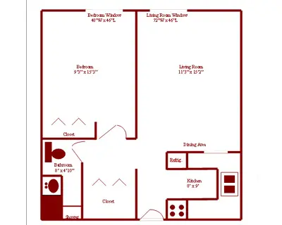 Riverview Terrace apartment floor map details