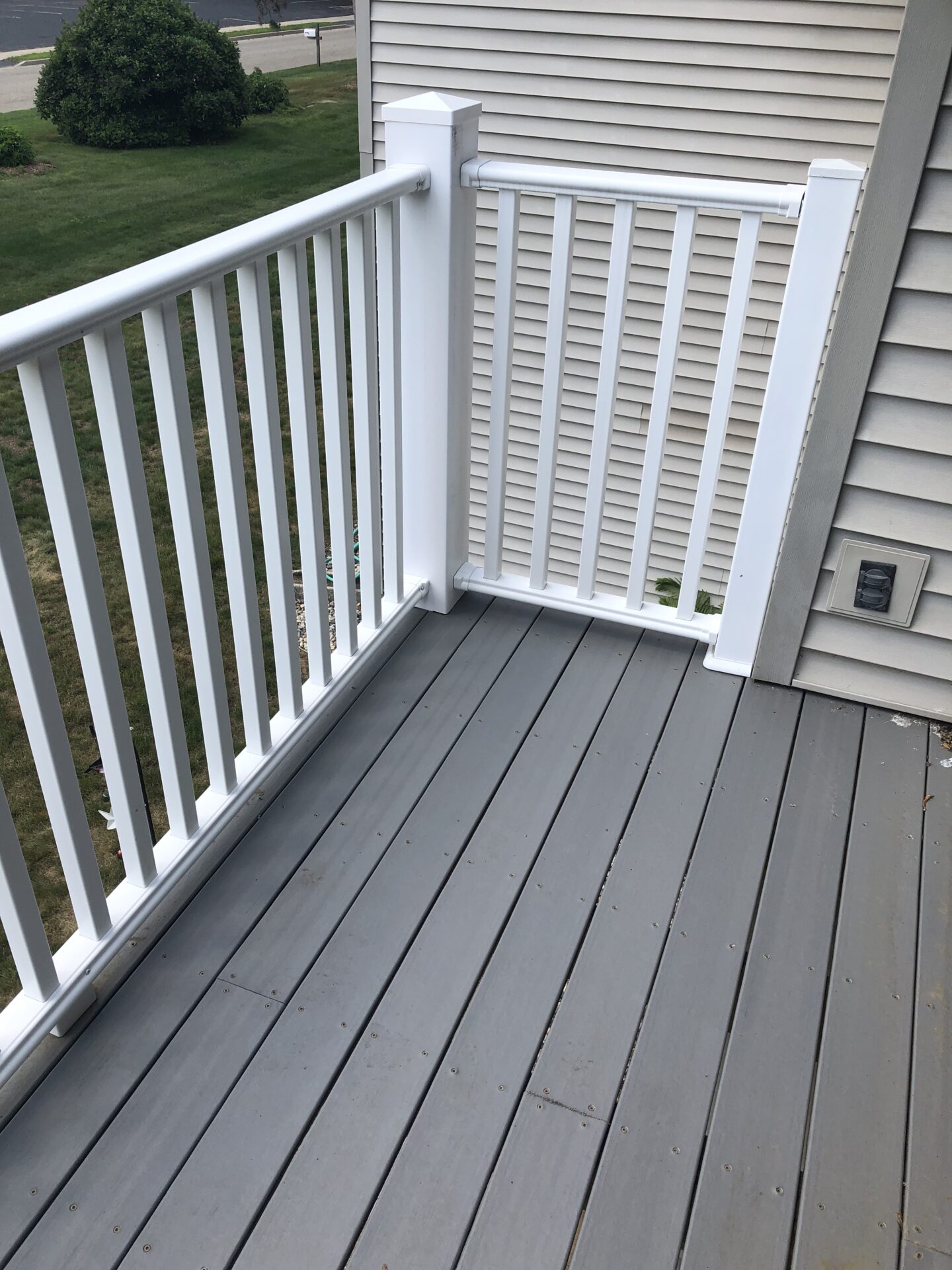 Pine Grove Terrace Apartments deck white and grey