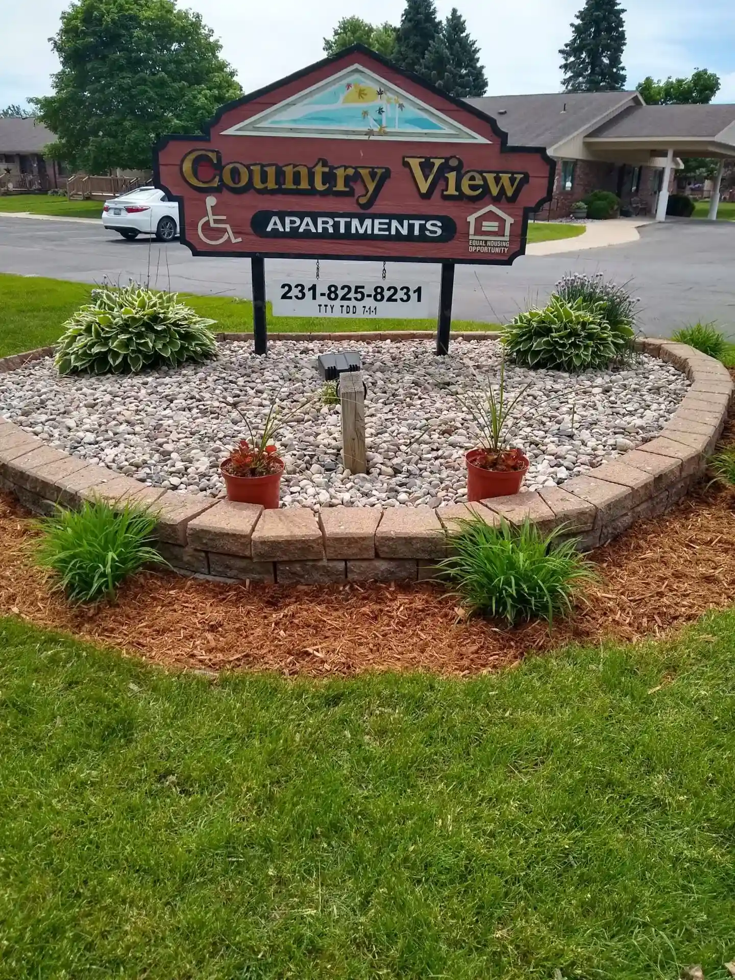 Country View Apartments Sign board